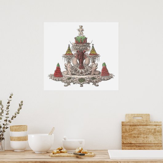 Frans Haute Cuisine - Lobster, Crayfish,  Poster (Keuken)
