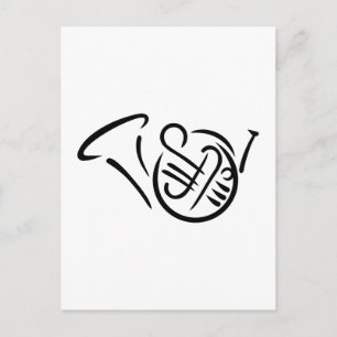 Frans hoorn-instrument briefkaart