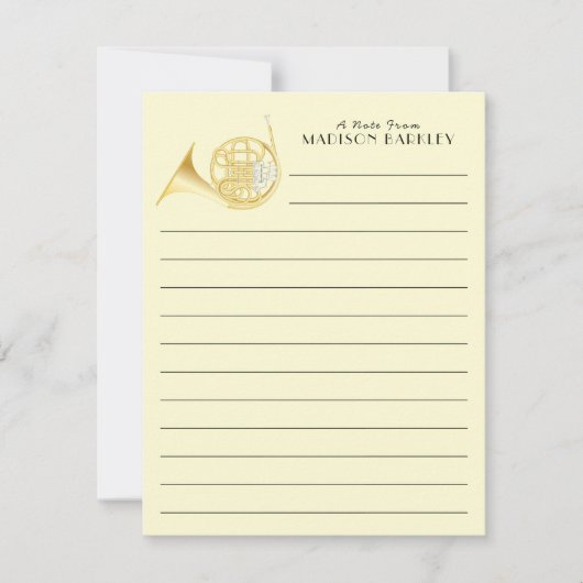 Frans Horn Musician Band Teacher Hartelijk dank Bedankkaart (Voorkant)