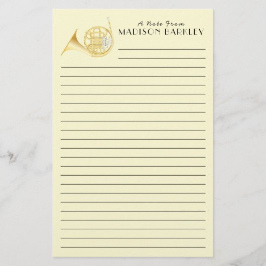 Frans Horn Musician Teacher Stationery Briefpapier (Voorkant)