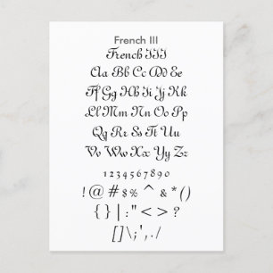 Frans III - Datablad Zazzle-lettertype Briefkaart