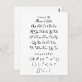 Frans III - Datablad Zazzle-lettertype Briefkaart (Voorkant / Achterkant)