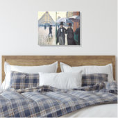 Frans impressionisme | Parijs een regenachtige dag Canvas Afdruk (Insitu (Slaapkamer))