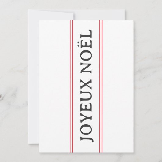 Frans Joyeux Noël Rode Streep Kerstfeest Kaart (Voorkant)