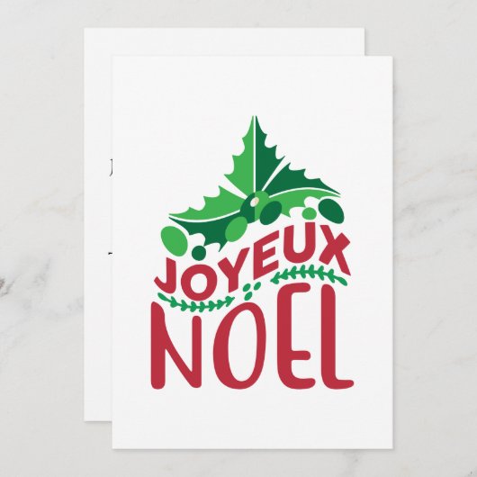 Frans Joyeux Noel Rood Groen Persoonlijk Feestdagenkaart (Voorkant / Achterkant)