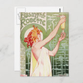 Frans Jugendstilposter "alsem Robette " Briefkaart (Voorkant / Achterkant)