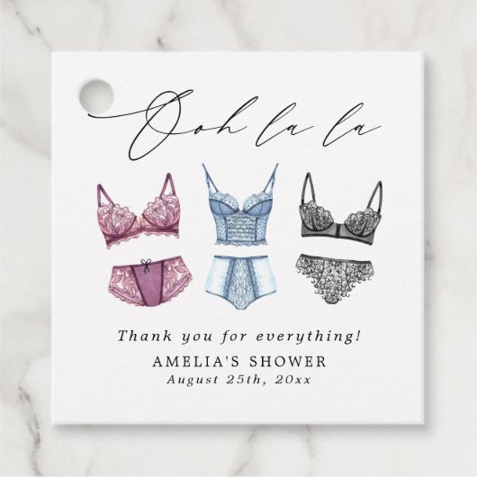 Frans kant lingerie bruidsdouche bedankjes labels (Voorkant)