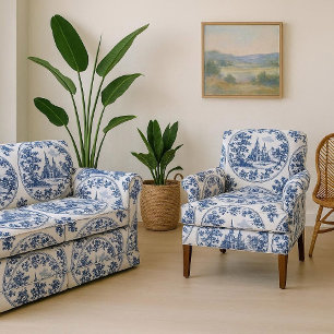 Frans Kasteel Bloem Motief Lijstje Botanisch Decor Stof