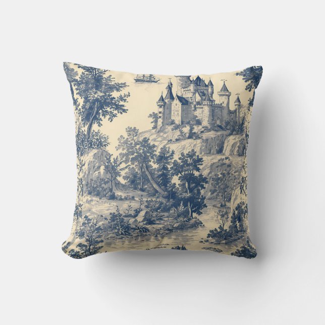 Frans kasteel Toile de Jouy Kussen (Voorkant)