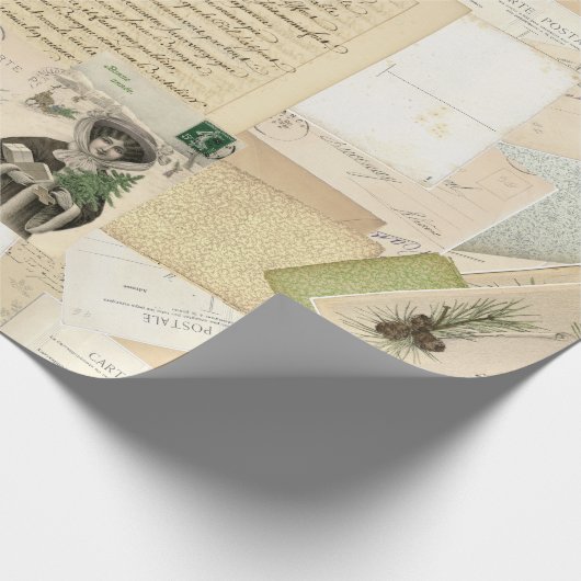 Frans kerstBriefkaart Collage Cadeaupapier (Hoek)