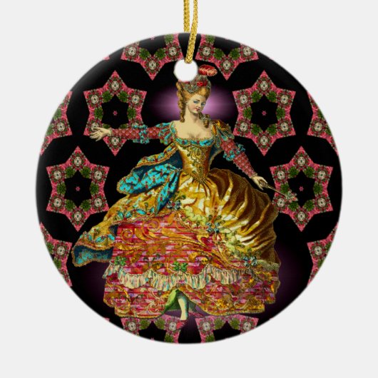 Frans kerstfeest keramisch ornament (Voorkant)