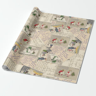 Frans kerstpapier voor kinderen Cadeaupapier