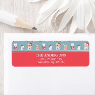 Frans kerstpatroonadres Bulldog Etiket