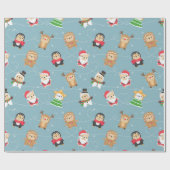 Frans kerstpatroonprins cadeaupapier (Vlak)