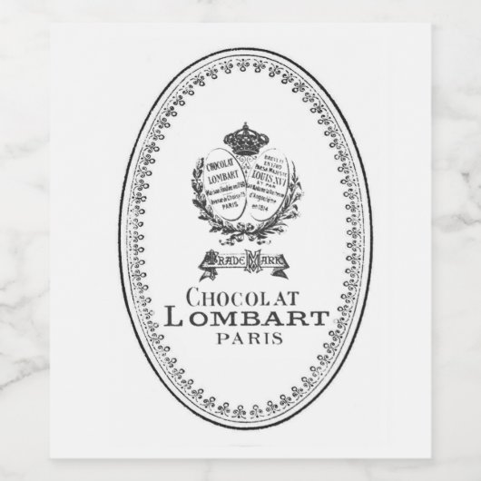 Frans Klassiek Parijs Wijn Etiket (Enkel label)