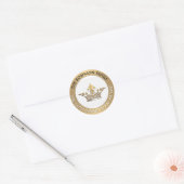 Frans Kroon Metallic Goud Retouradres Ronde Sticker (Envelop)