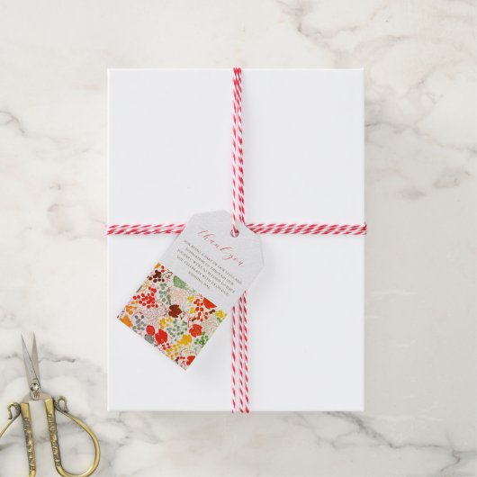 Frans kussed zoete bessen druiven bloemen bruiloft cadeaulabel (Met Touw)