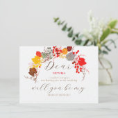 Frans kussed zoete bessen druiven bloemen bruiloft menu (Staand voorkant)