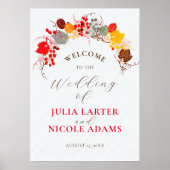 Frans kussed zoete bessen druiven bloemen bruiloft poster (Voorkant)