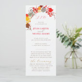 Frans kussed zoete bessen druiven bloemen bruiloft programma (Staand voorkant)