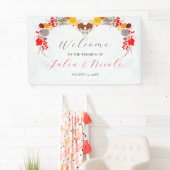 Frans kussed zoete bessen druiven bloemen bruiloft spandoek (Insitu)