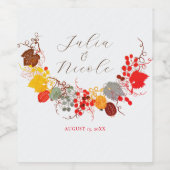 Frans kussed zoete bessen druiven bloemen bruiloft wijn etiket (Enkel label)