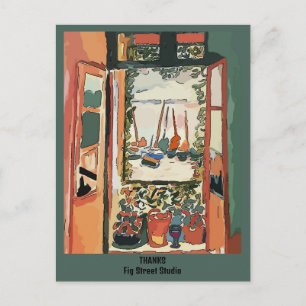 Frans Kwartier Balkon & Wijn, Fig Street Studio Briefkaart