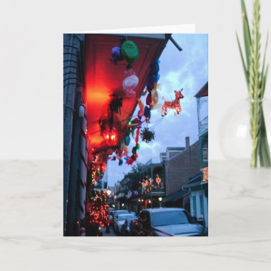 Frans kwartier bij de kerstvistestraat Studio Feestdagen Kaart (Voorkant)