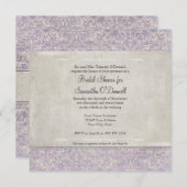  Frans Lace Elegant Lavender Cream Wedding Kaart (Voorkant / Achterkant)