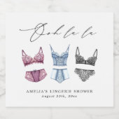 Frans Lace Lingerie Vrijgezellenfeest Sparkling Wijnetiket (Enkel label)