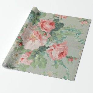 Frans Land Antiek Kool Rozen Cadeaupapier