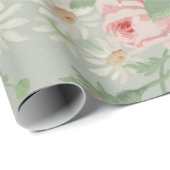 Frans Land  Antiek Kool Rozen Cadeaupapier (Rol Hoek)