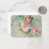 Frans Land Antiek Kool Rozen Notitiekaartje (Voorkant / Achterkant in situ)