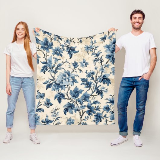 Frans land blauw toilet fleece deken (In situ)