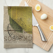 Frans land botanische illustratie  peer theedoek (Quarter Fold)