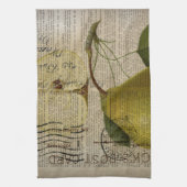 Frans land botanische illustratie  peer theedoek (Verticaal)