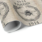 frans land botanische  koningin bijen cadeaupapier (Rol Hoek)