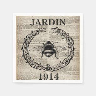 frans land botanische moderne  bijen servet