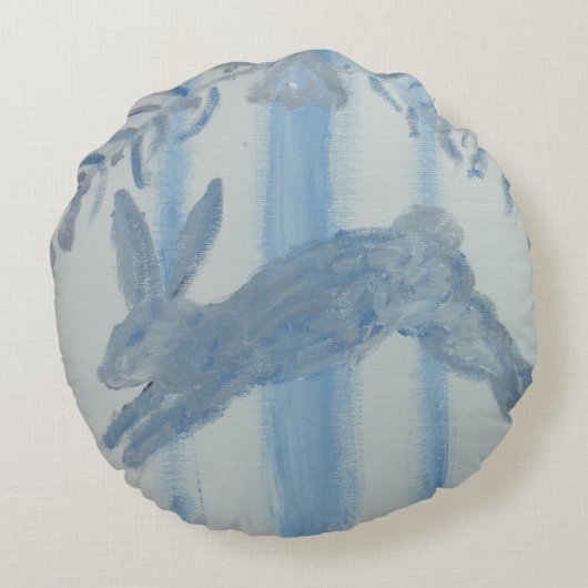 Frans Land Bunny Rabbit Rond Kussen (Achterkant)