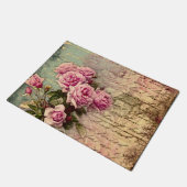 Frans land chic, shabby chic, roze rozen, flora deurmat (Schuin)
