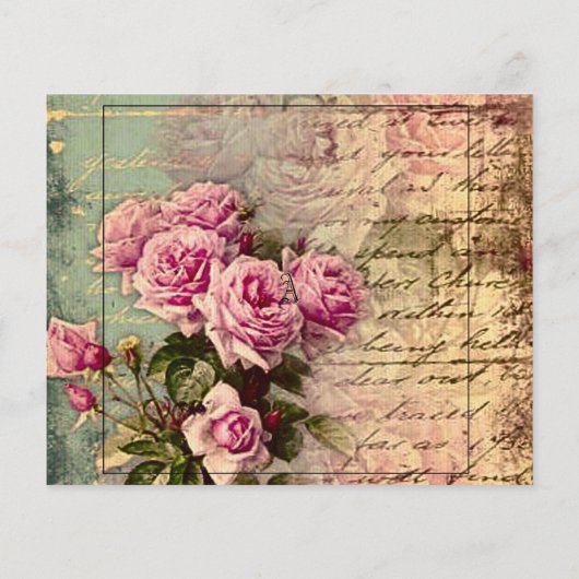 Frans land chic, shabby chic, roze rozen, flora flyer (Achterkant)