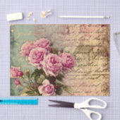 Frans land chic, shabby chic, roze rozen, flora tissuepapier (Craft)