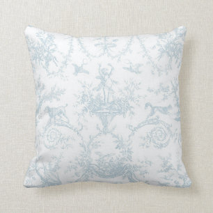 Frans Land Cottage Blue Toile Accent Kussen