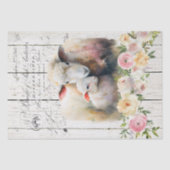 Frans land Floral Dorper Sheep Tissuepapier (Voorkant)