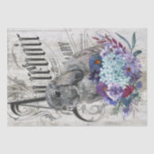 Frans Land Floral Gray Bunny Tissuepapier (Voorkant)