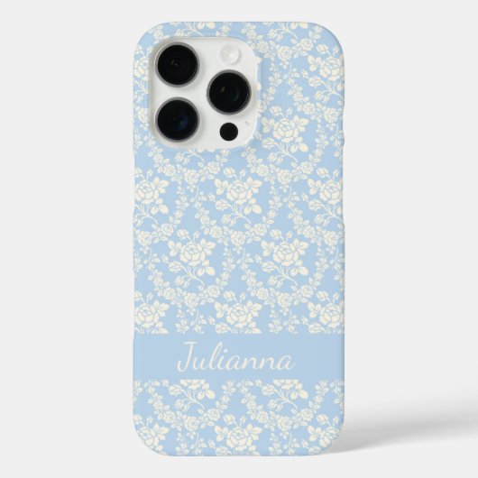 Frans Land Licht Blauwe Floral Aangepast Case-Mate iPhone Case (Achterkant)