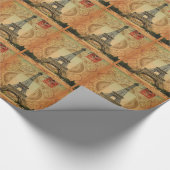 frans land moderne parijs eiffeltoren cadeaupapier (Hoek)