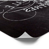 frans land paris tea partij chalkboard teapot poster (Hoek)