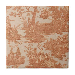  Frans land - Rode keramische tegel Tegeltje