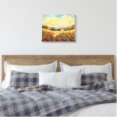 Frans land rode papavers impressionistische canvas (Insitu (Slaapkamer))